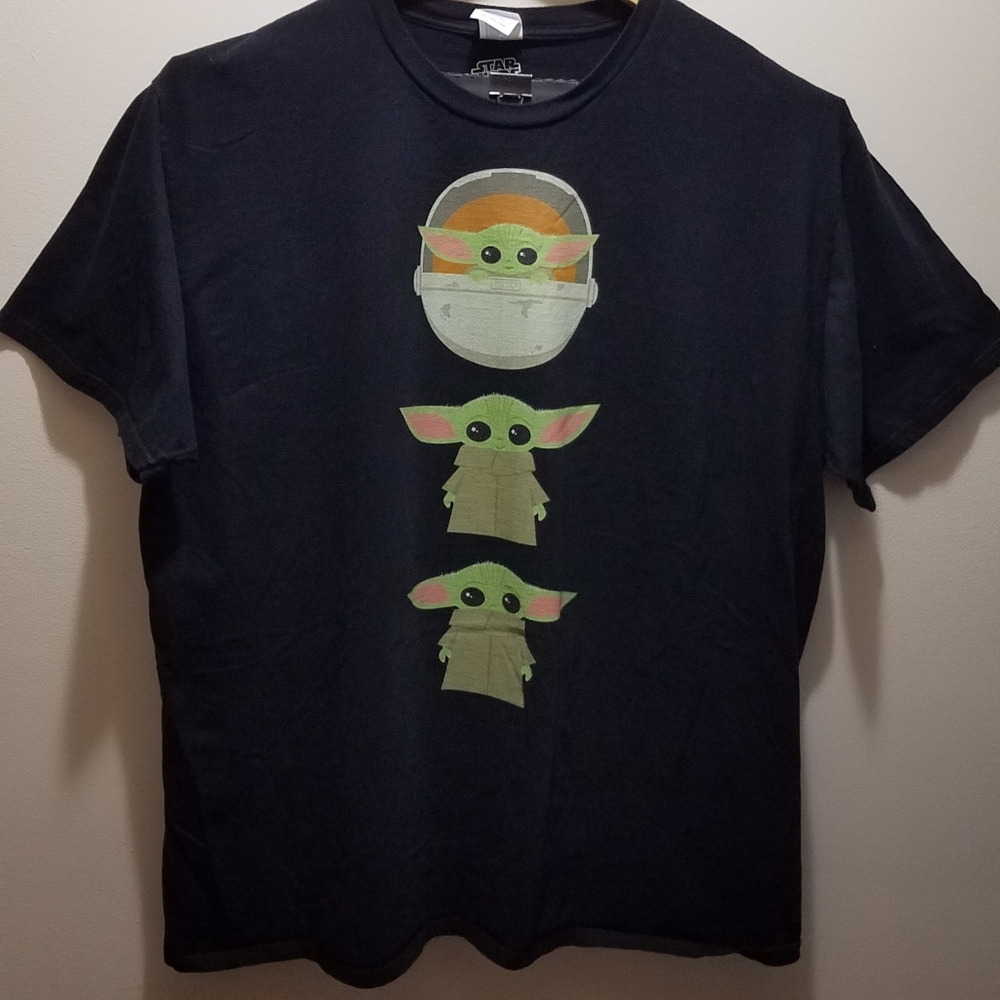Star Wars Men's 2XL Grogu Black Baby Yoda Mandalorian Disney Shirt - Picture 7 of 7
